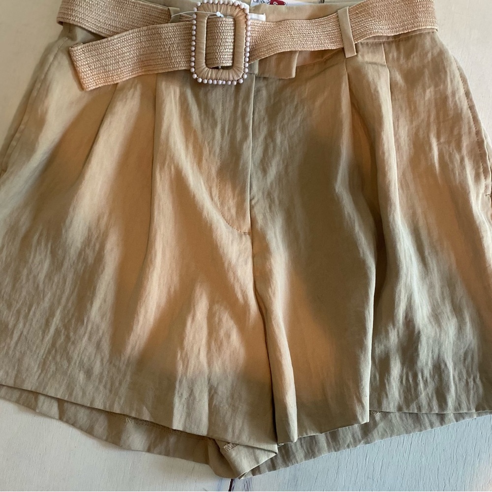 H&M High Waist Tan Shorts with Belt